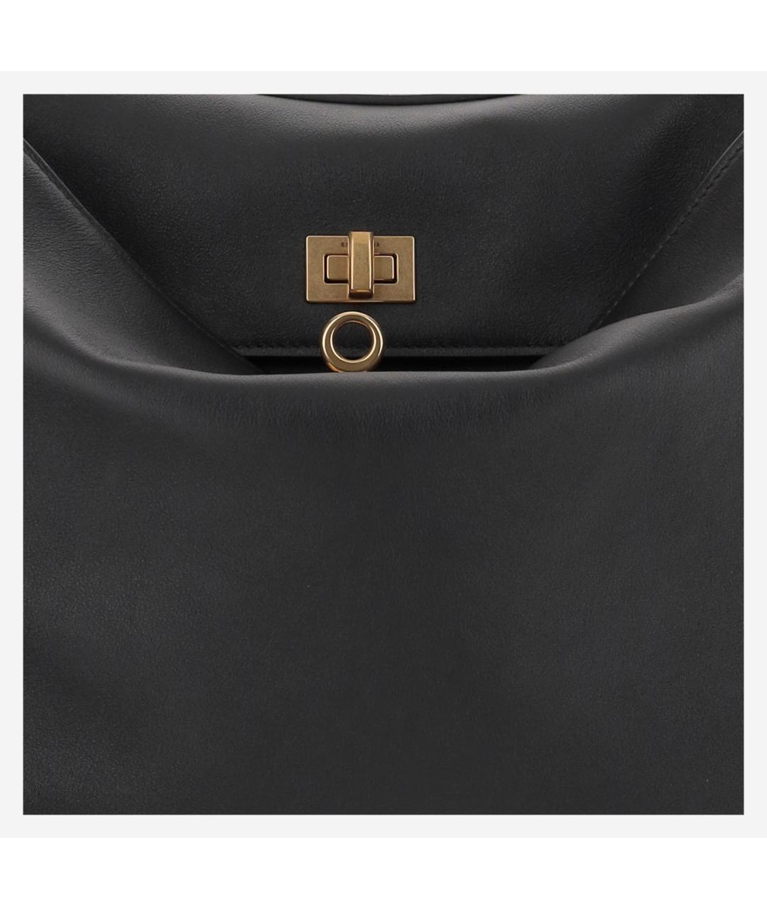 BALENCIAGA Черная кожаная сумка тоут, фото 5