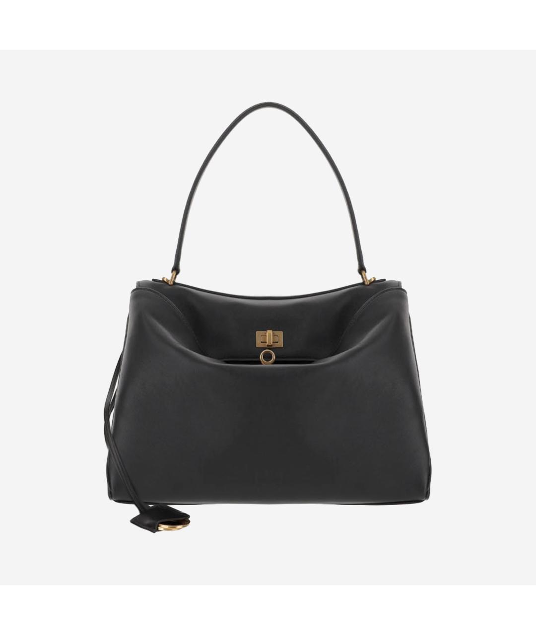 BALENCIAGA Черная кожаная сумка тоут, фото 6