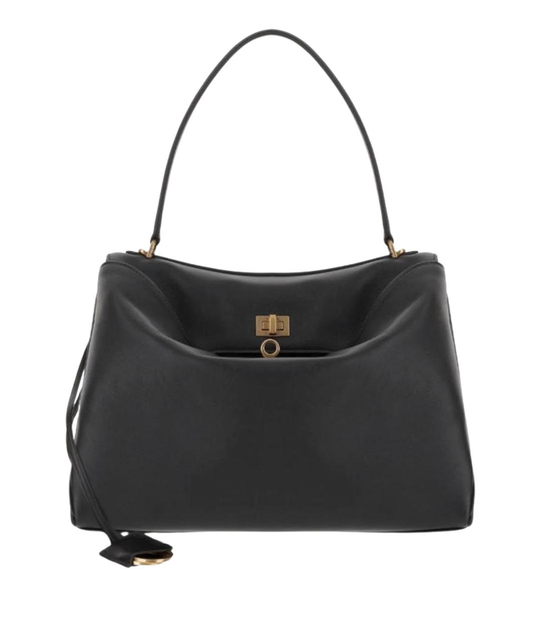 BALENCIAGA Черная кожаная сумка тоут, фото 1