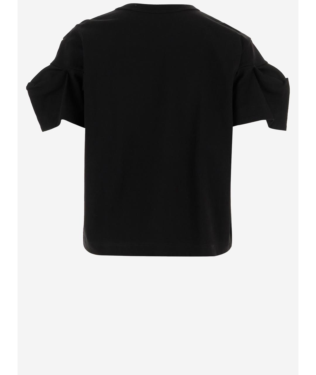 SACAI Черная хлопковая футболка, фото 2