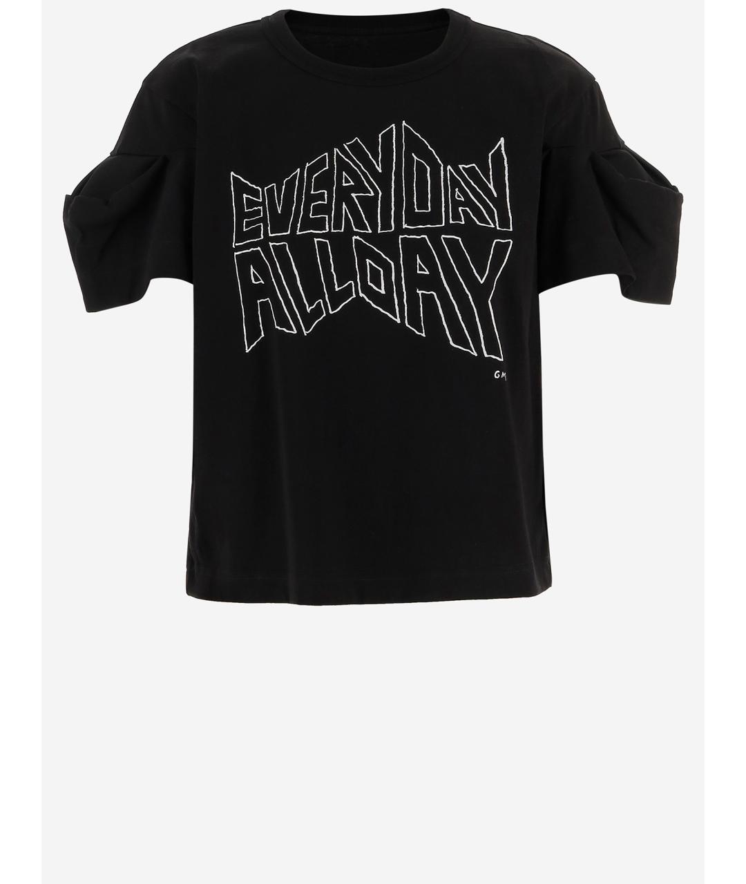 SACAI Черная хлопковая футболка, фото 4