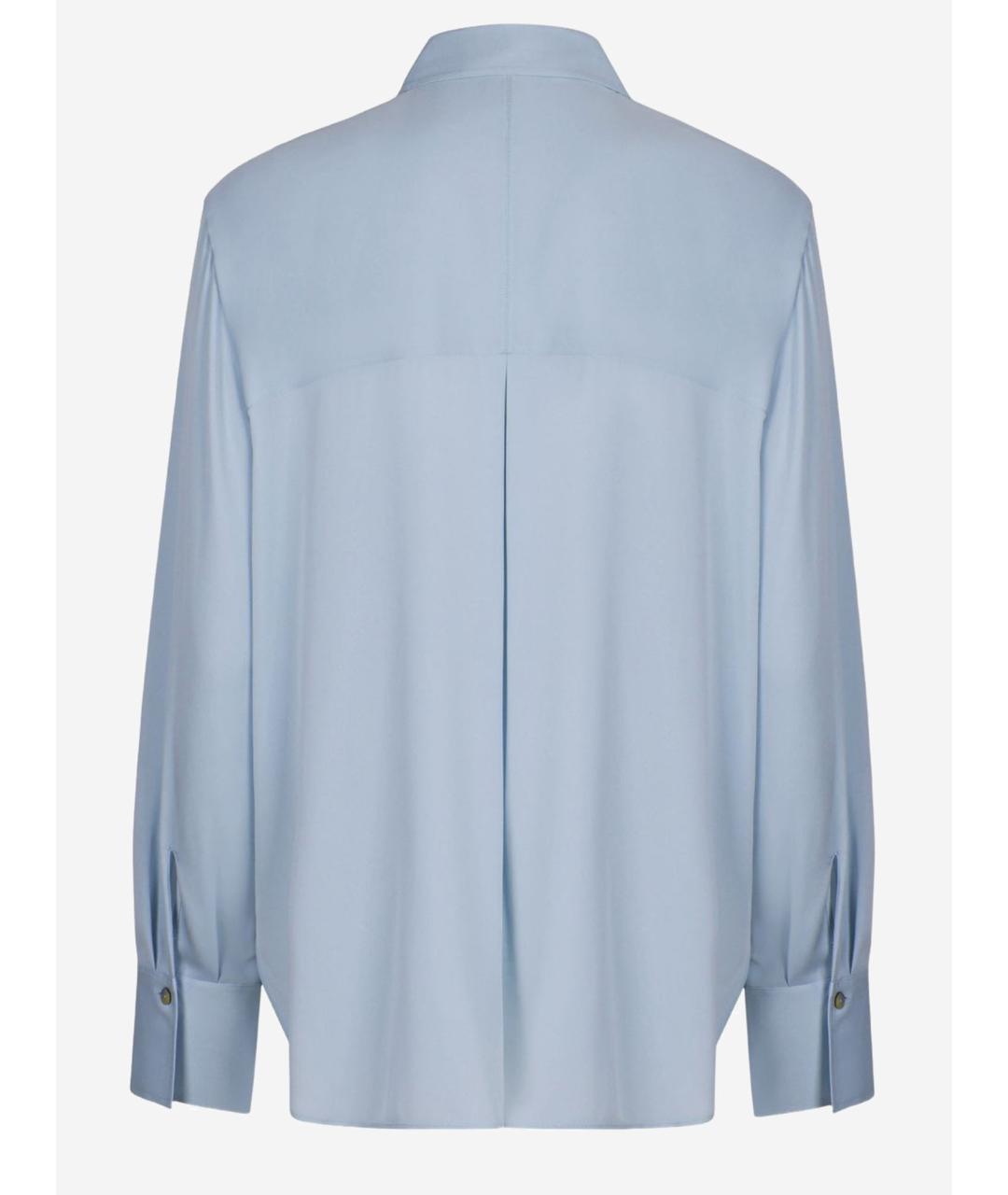 VINCE Голубая шелковая рубашка, фото 2
