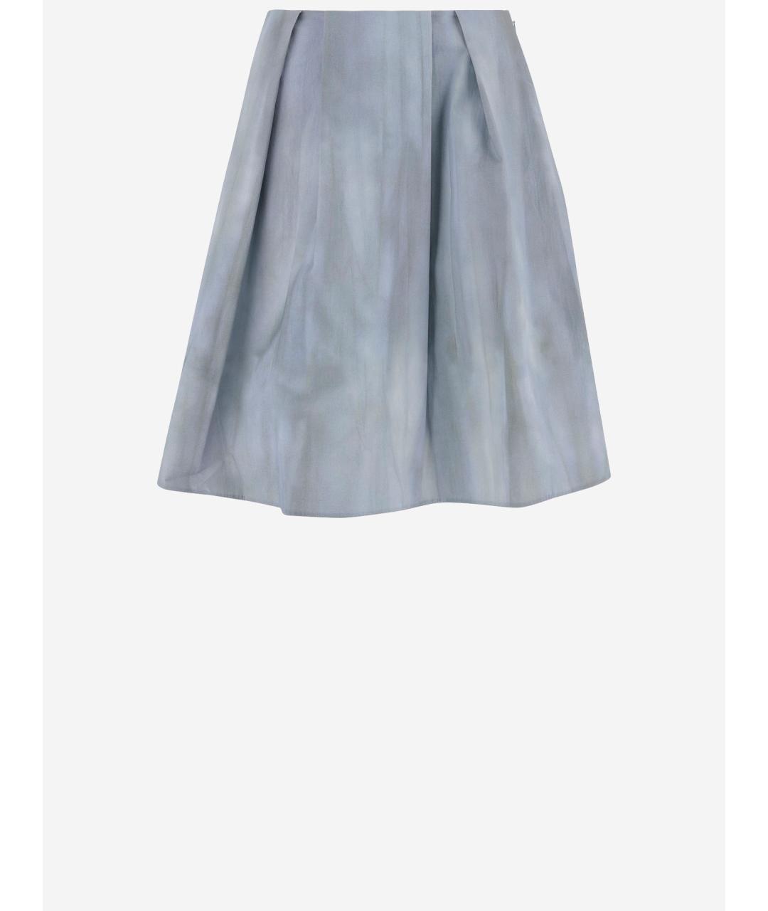 VINCE Голубая хлопковая юбка миди, фото 4