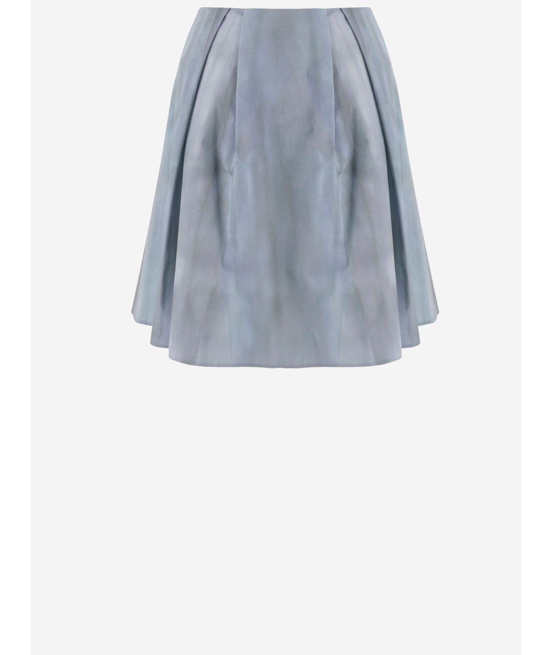 VINCE Голубая хлопковая юбка миди, фото 2