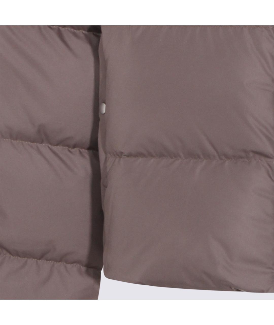 MONCLER Серый полиэстеровый пуховик, фото 3