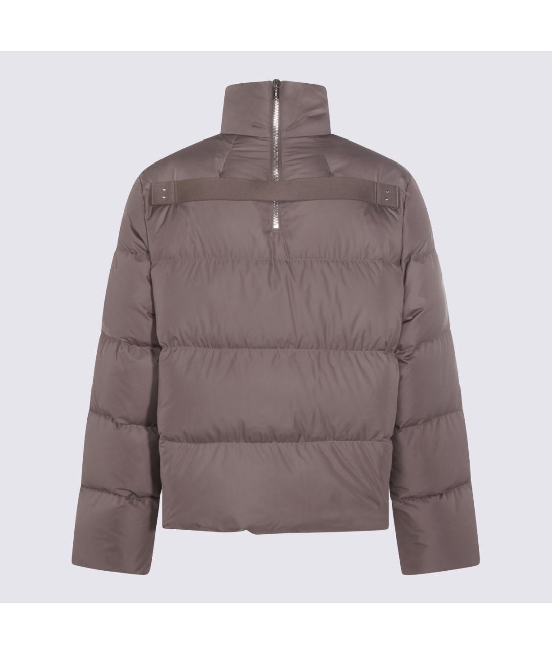 MONCLER Серый полиэстеровый пуховик, фото 2