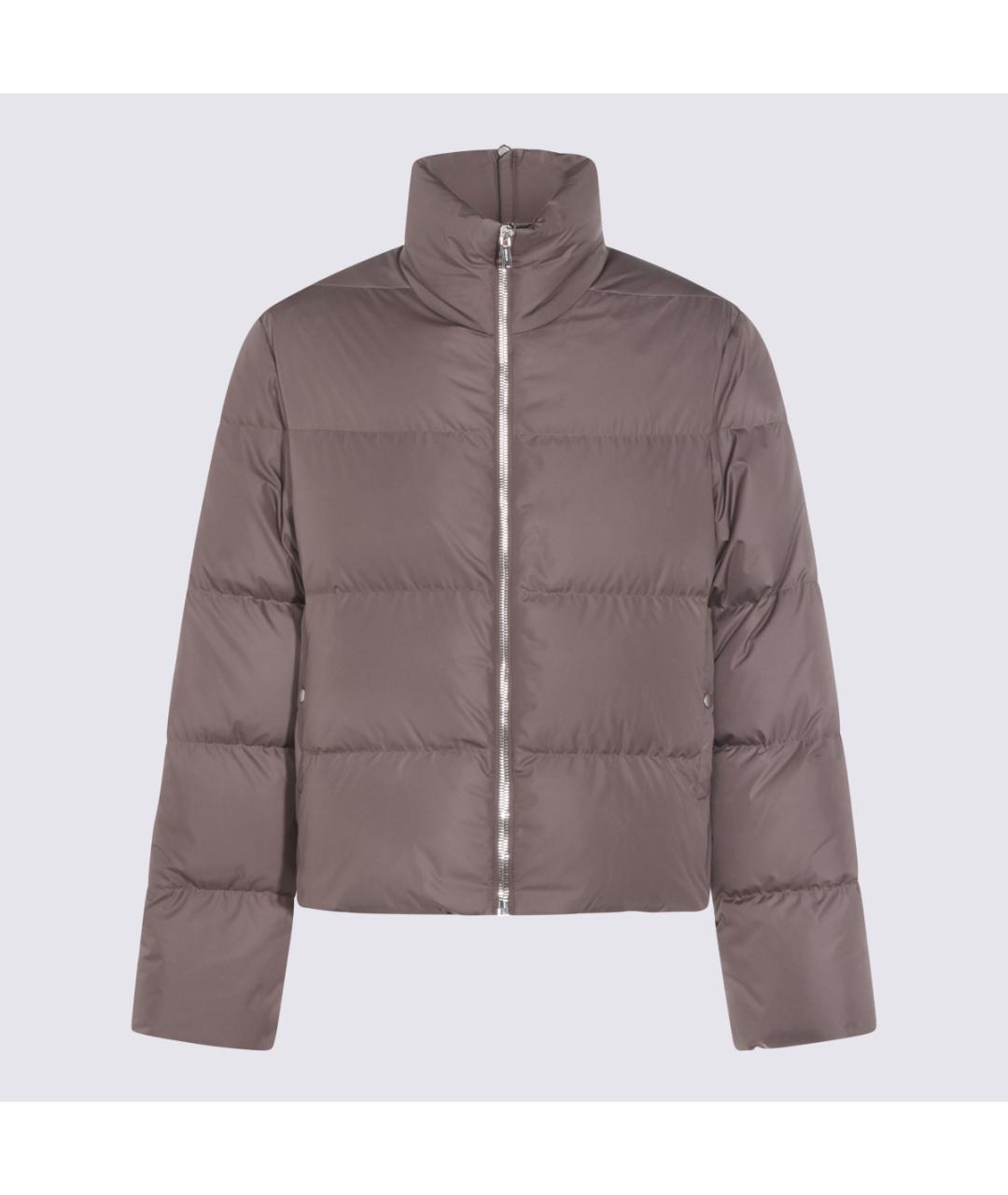 MONCLER Серый полиэстеровый пуховик, фото 5