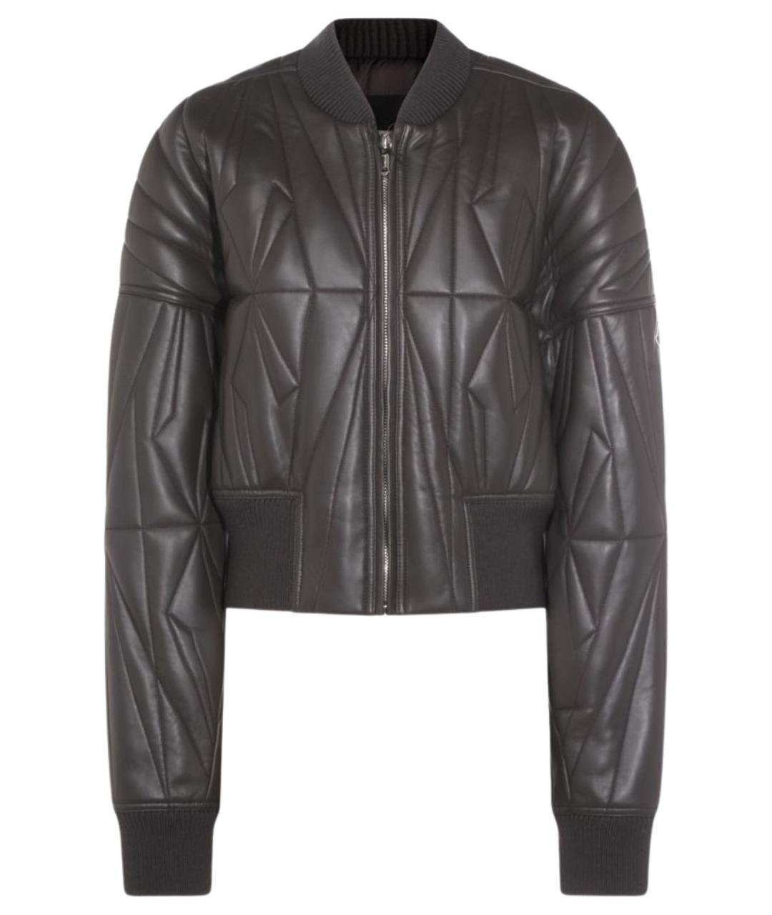 MONCLER Антрацитовая кожаная куртка, фото 1