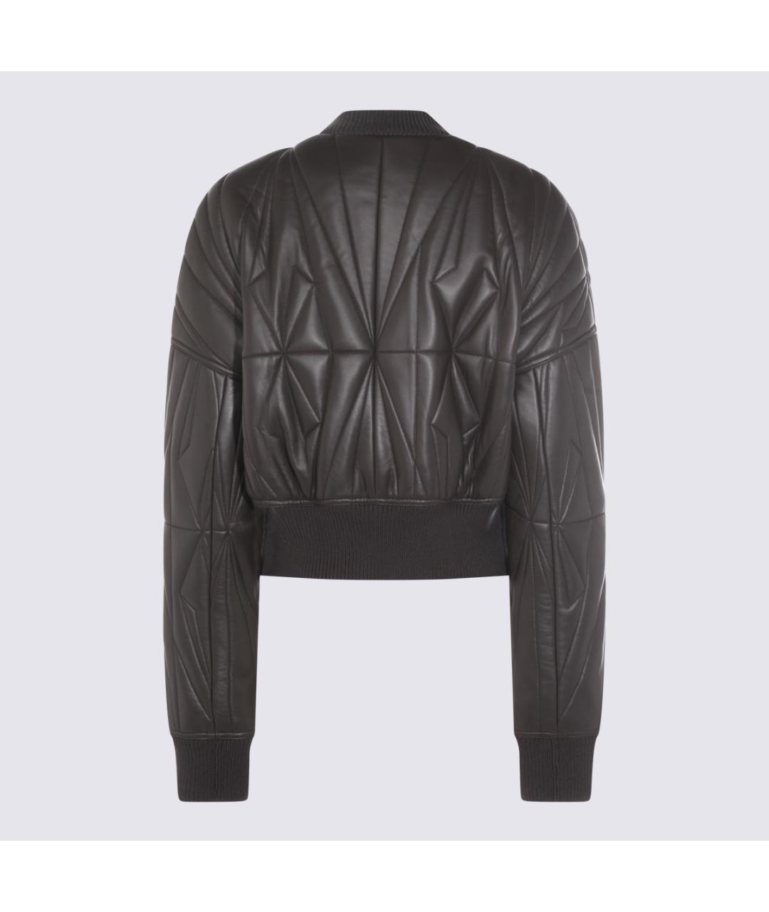 MONCLER Антрацитовая кожаная куртка, фото 2