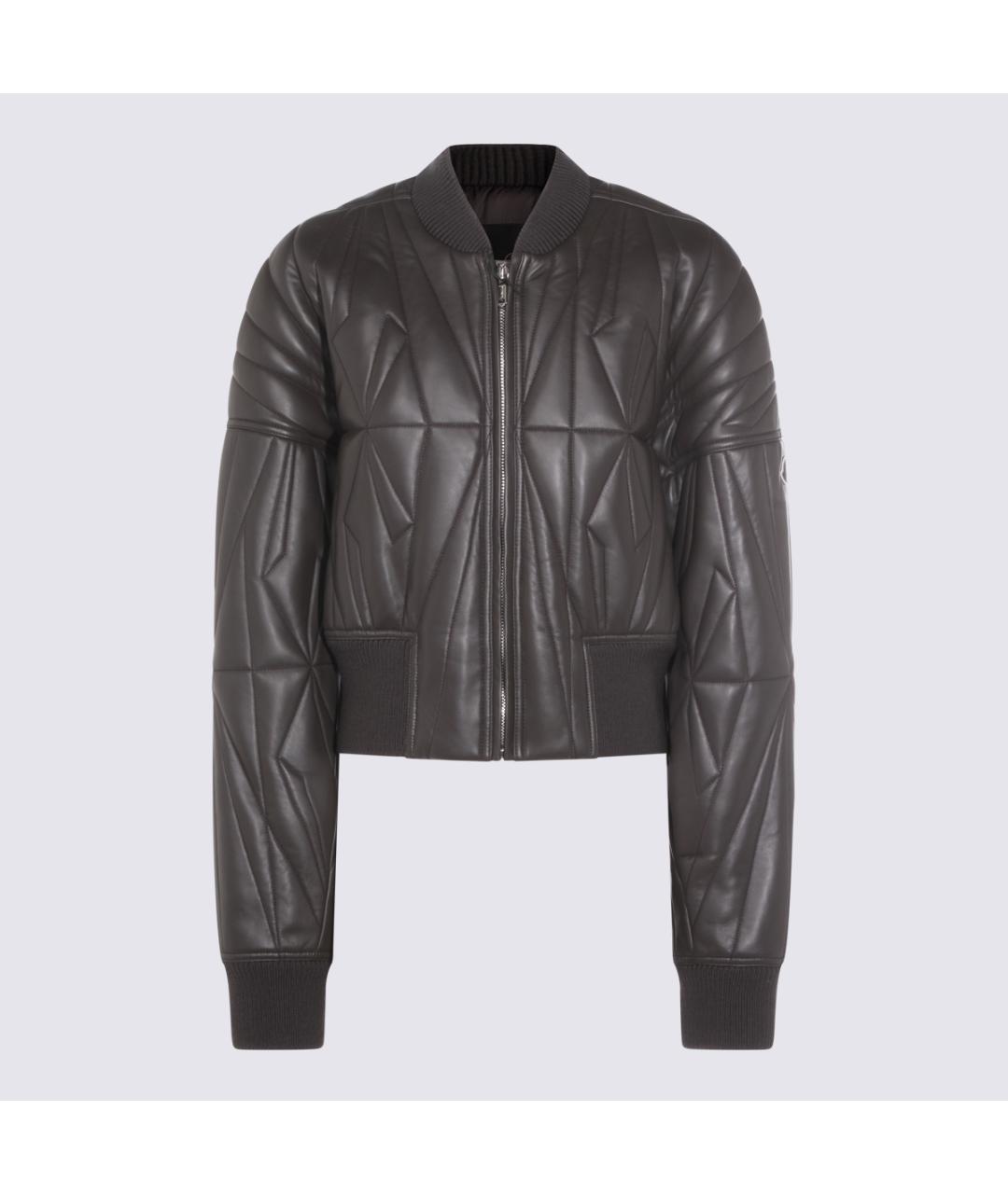 MONCLER Антрацитовая кожаная куртка, фото 5