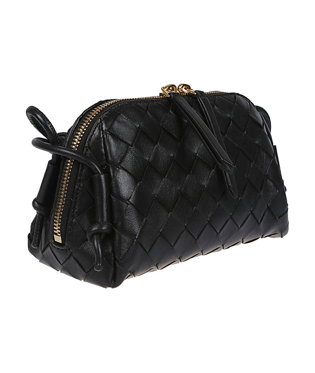 BOTTEGA VENETA Черная кожаная сумка через плечо, фото 3