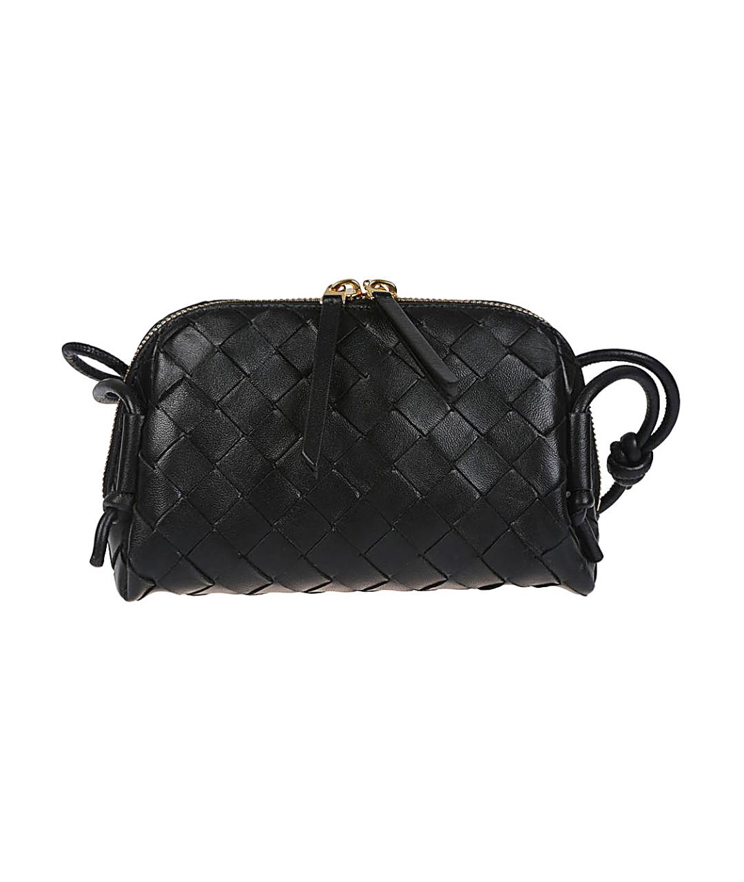 BOTTEGA VENETA Черная кожаная сумка через плечо, фото 1