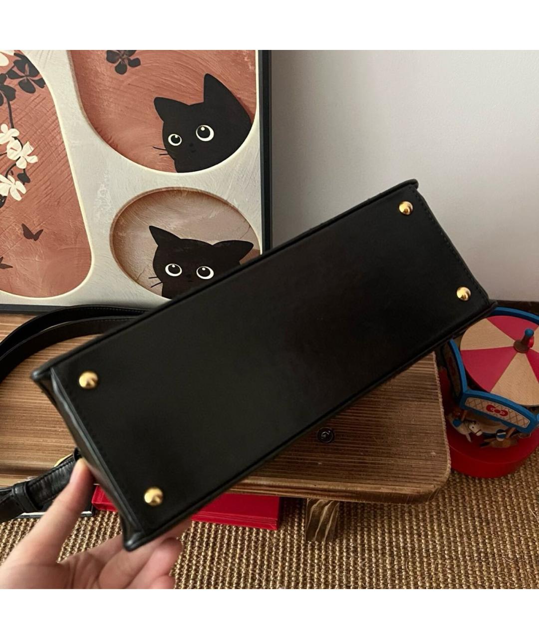 CHANEL Черная кожаная сумка через плечо, фото 6