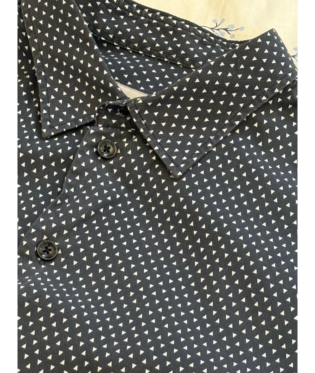 ARMANI COLLEZIONI Темно-синяя хлопковая классическая рубашка, фото 5