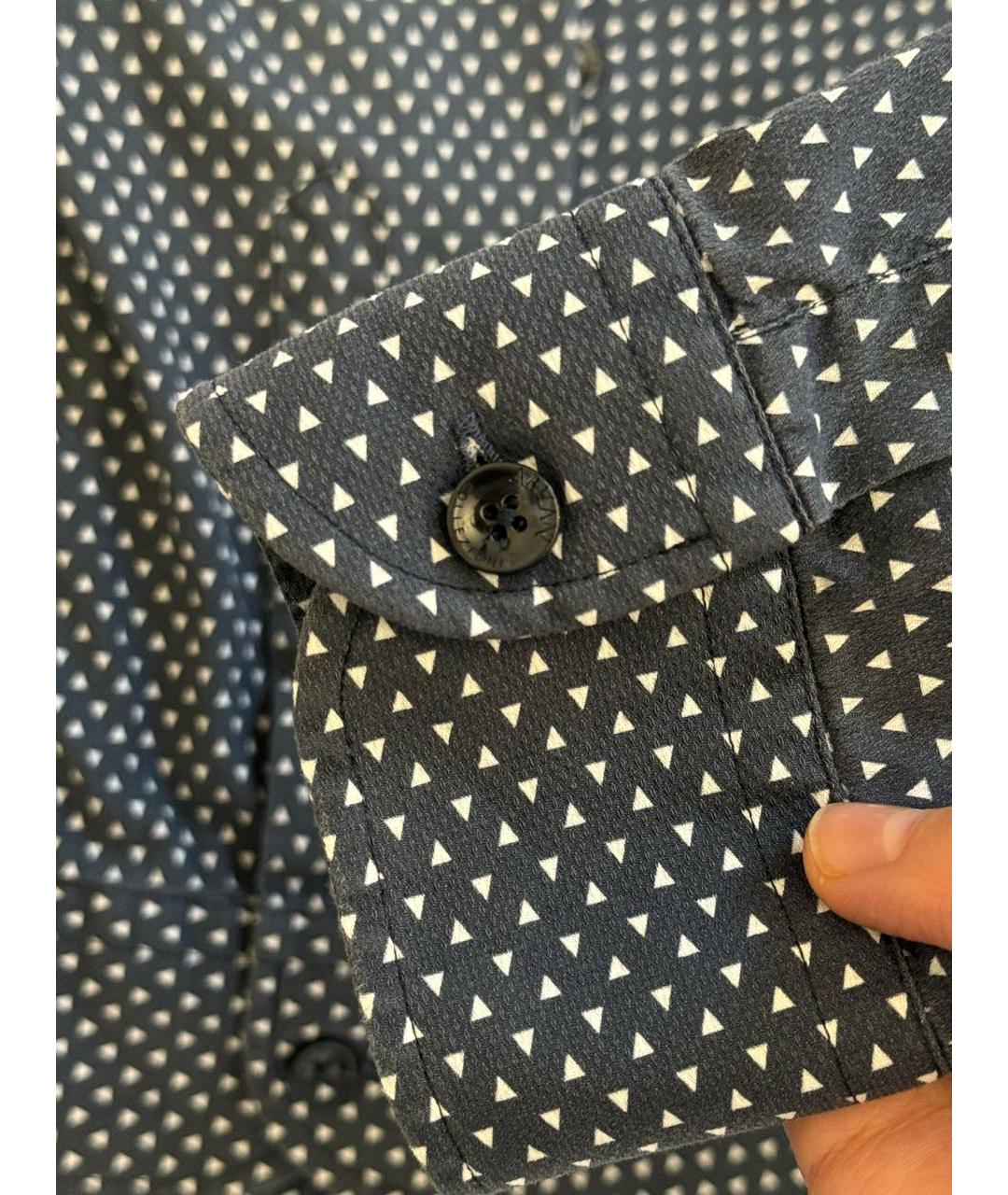 ARMANI COLLEZIONI Темно-синяя хлопковая классическая рубашка, фото 4