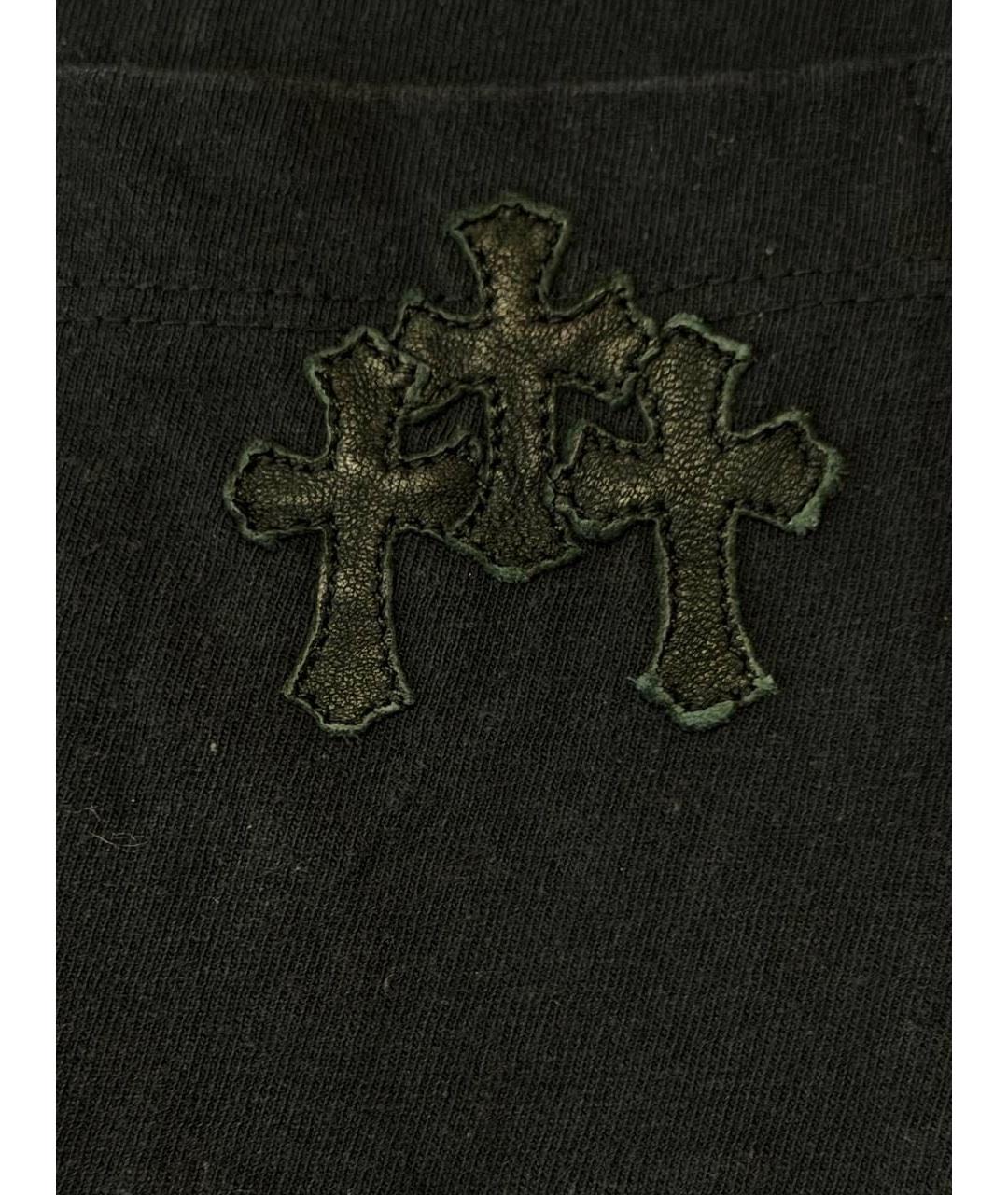 CHROME HEARTS Черная хлопковая футболка, фото 4