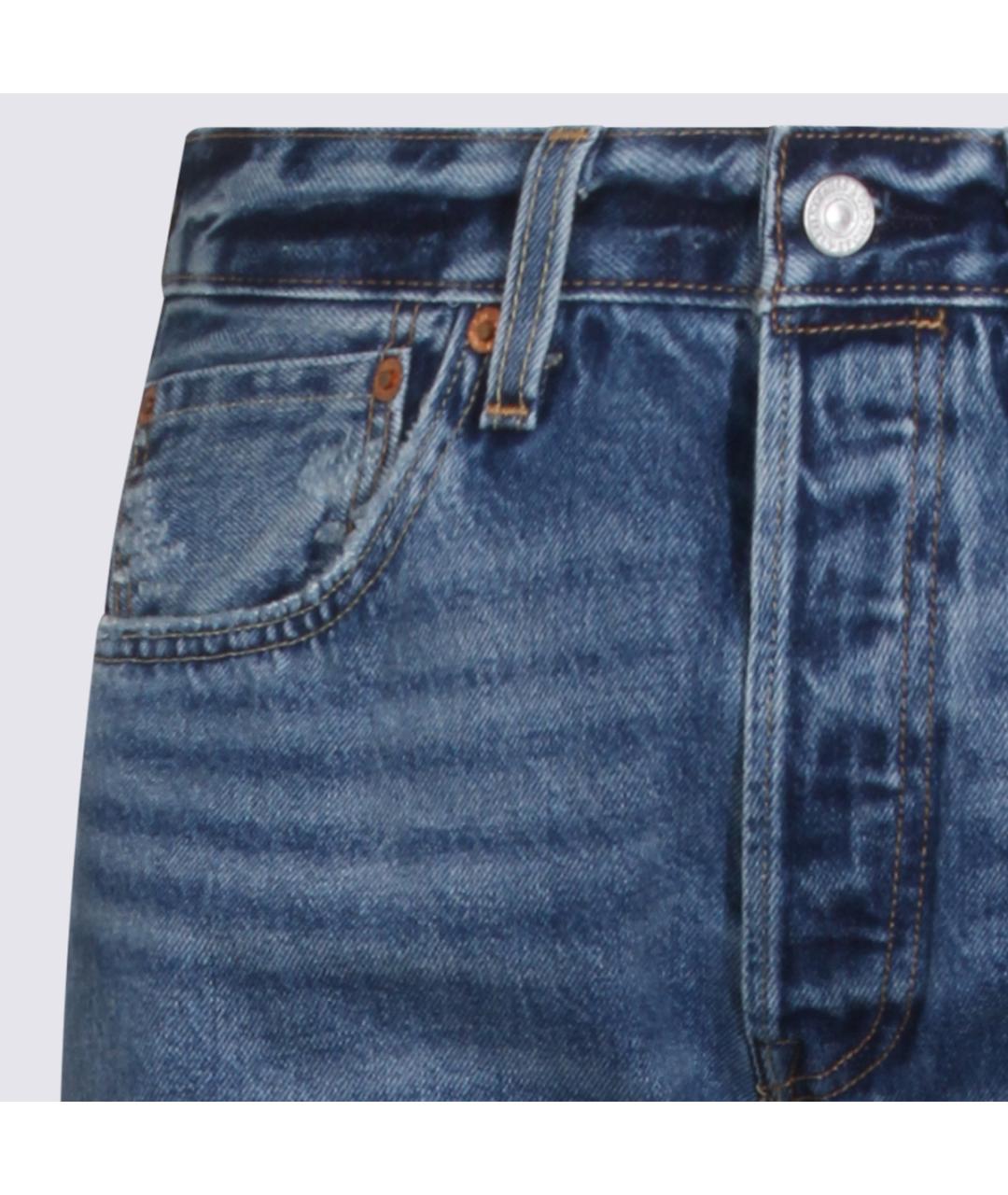 LEVI'S Синие хлопковые прямые джинсы, фото 3