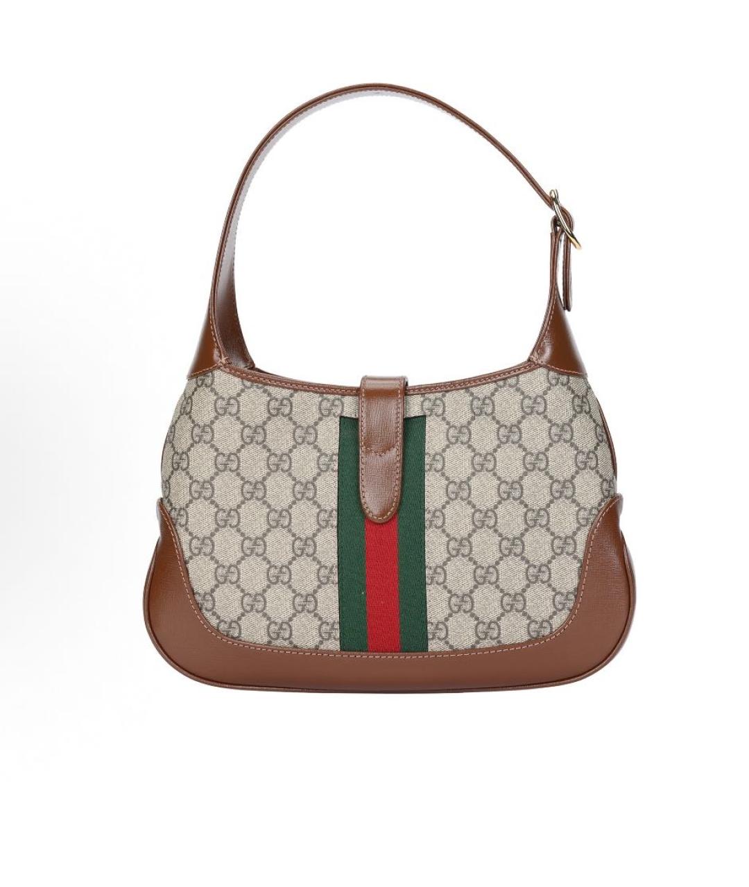 GUCCI Коричневая кожаная сумка через плечо, фото 3