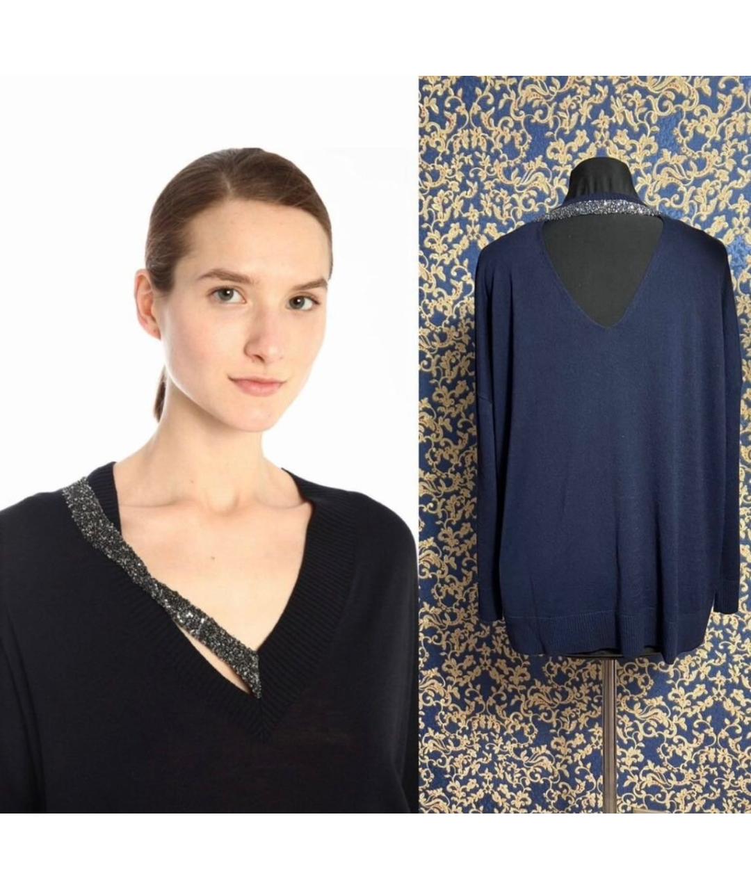 MAX MARA Синий шерстяной джемпер / свитер, фото 5