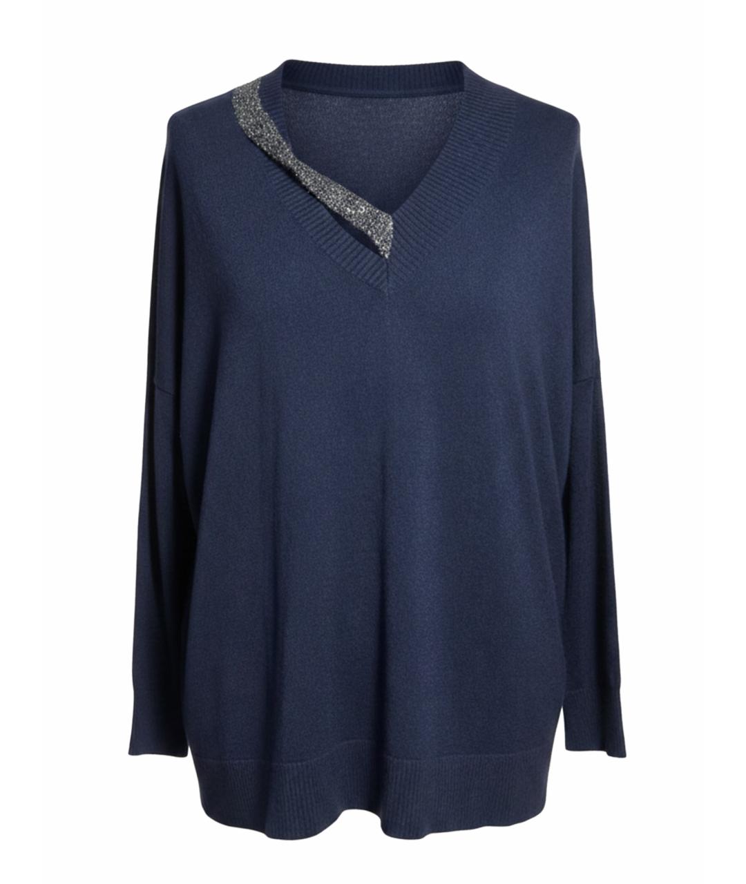 MAX MARA Синий шерстяной джемпер / свитер, фото 1