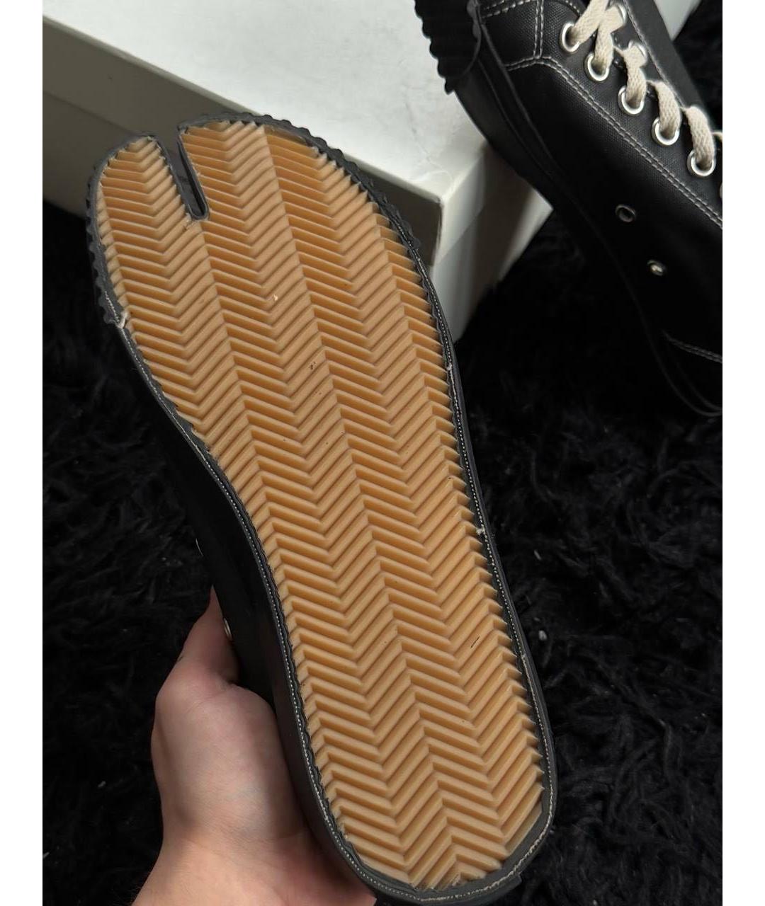 MAISON MARGIELA Черные текстильные низкие кроссовки / кеды, фото 4