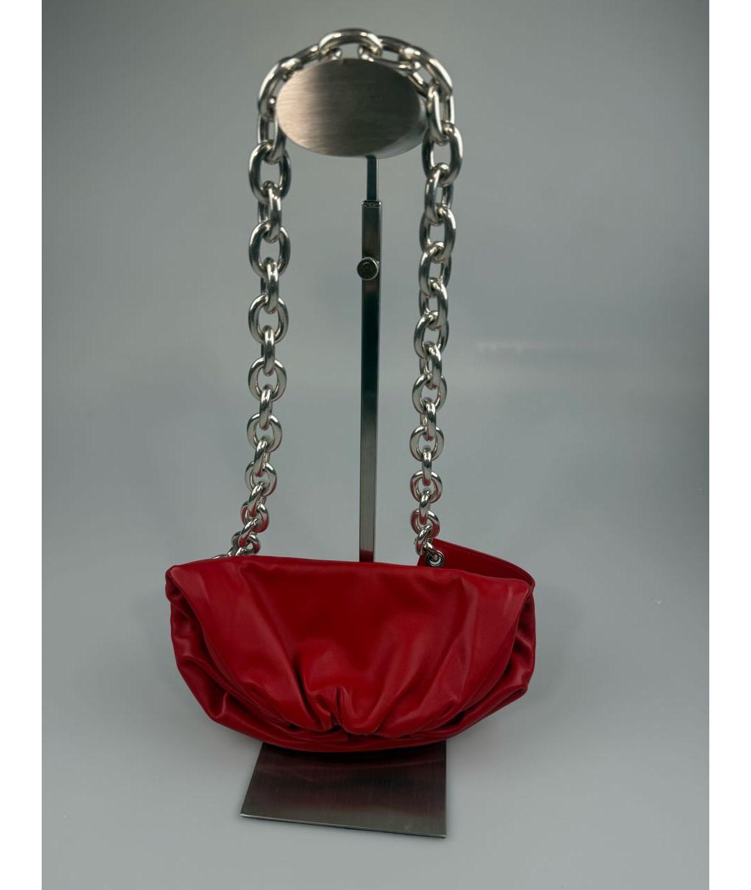 BOTTEGA VENETA Красная кожаная сумка через плечо, фото 2