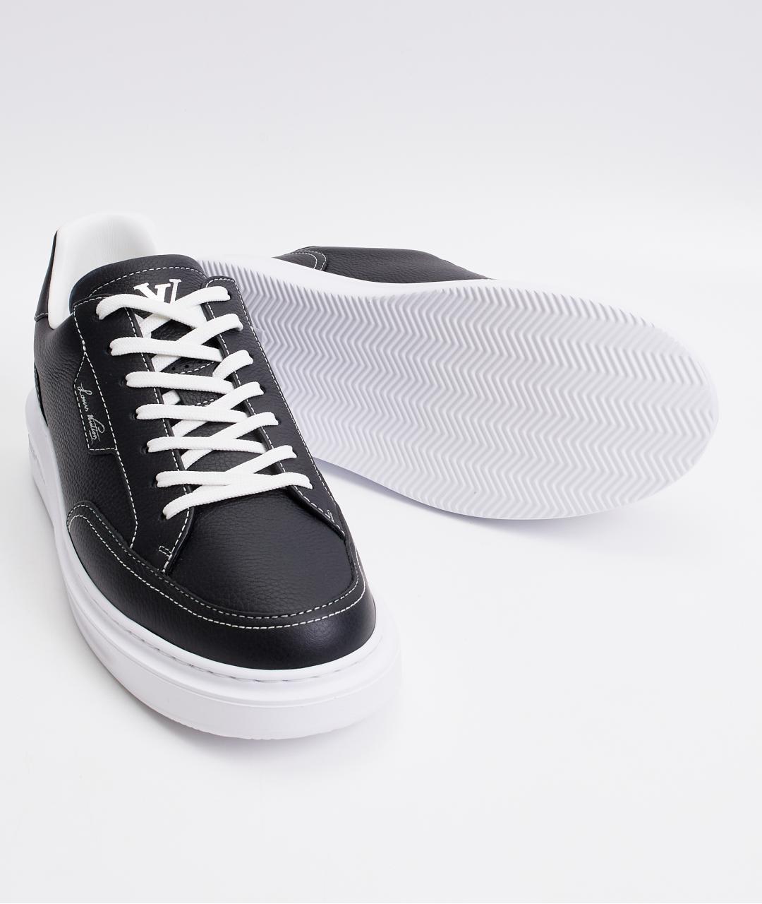 LOUIS VUITTON Черные кожаные низкие кроссовки / кеды, фото 7