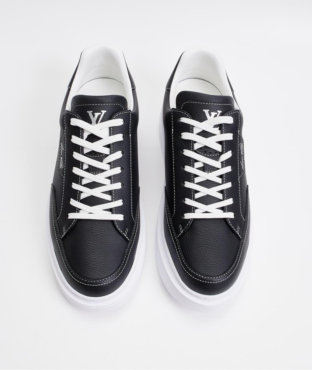 LOUIS VUITTON Черные кожаные низкие кроссовки / кеды, фото 6