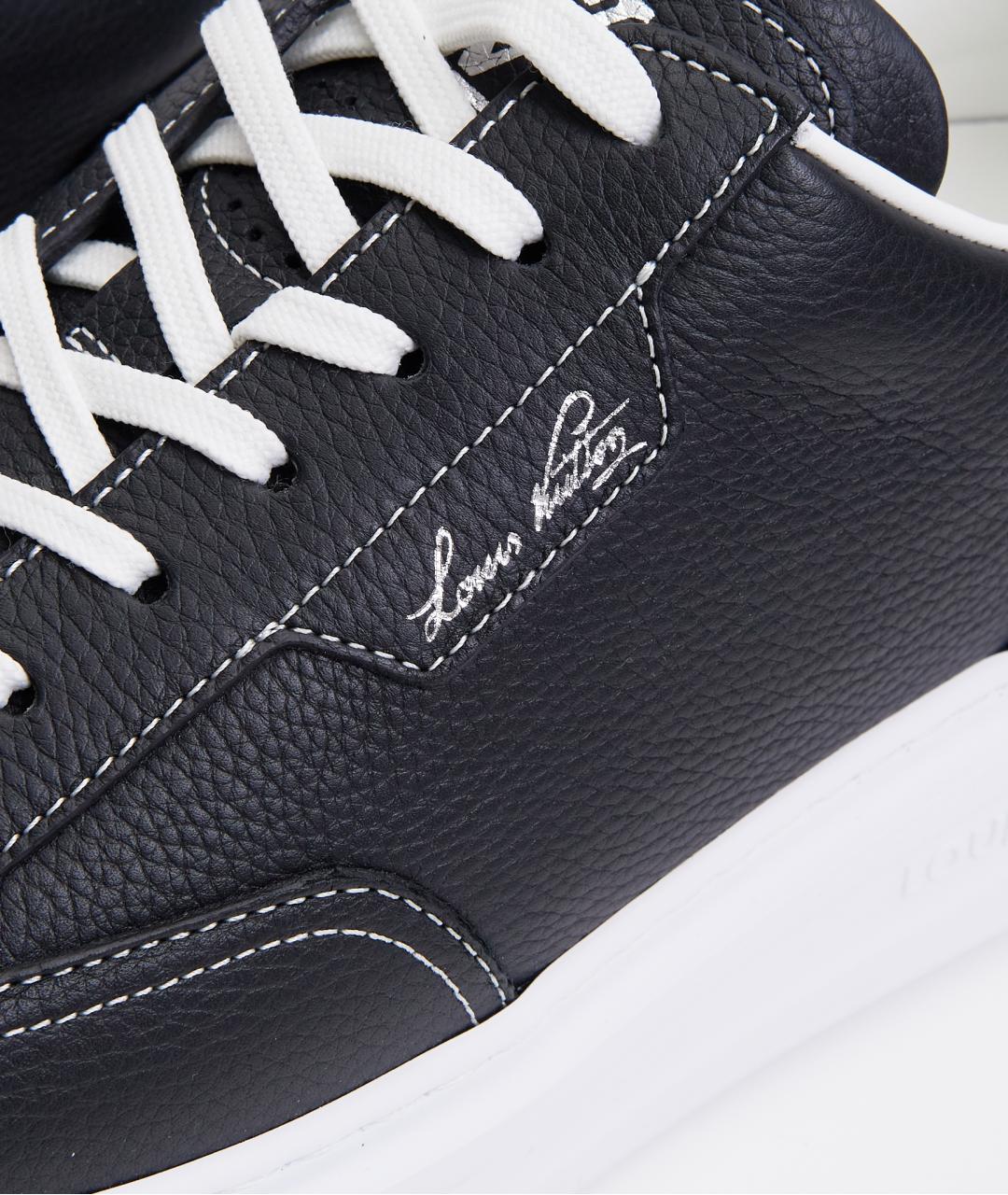 LOUIS VUITTON Черные кожаные низкие кроссовки / кеды, фото 5