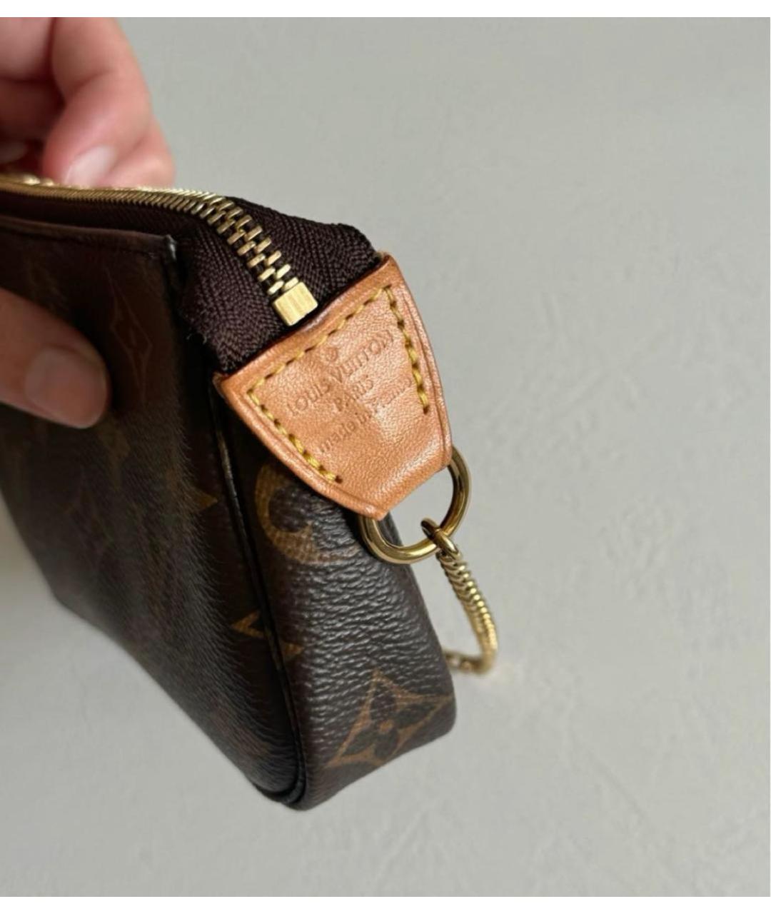 LOUIS VUITTON Коричневая кожаная сумка с короткими ручками, фото 3