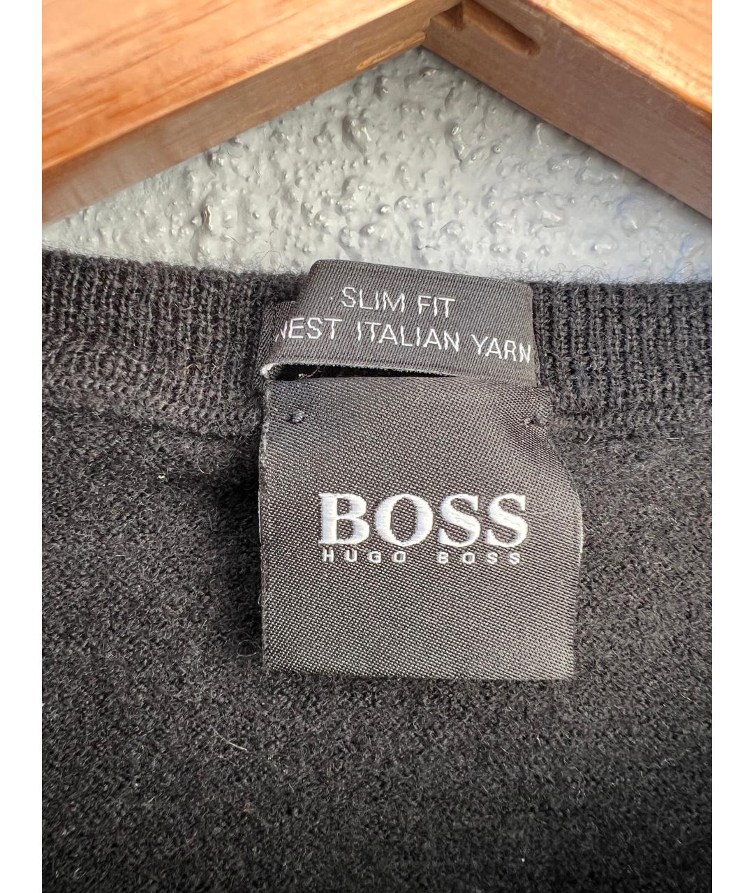 HUGO BOSS Черный шерстяной джемпер / свитер, фото 3