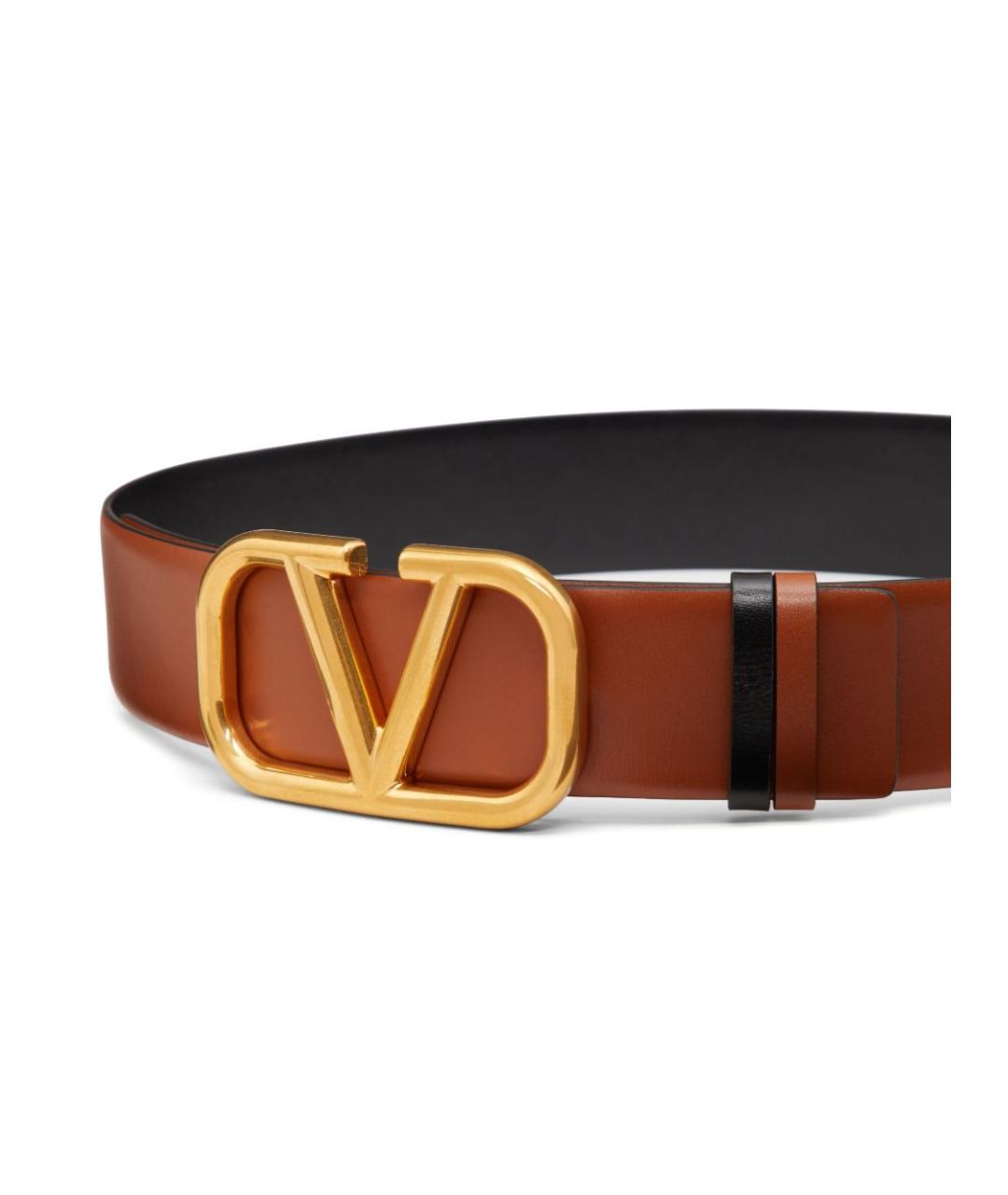 VALENTINO Коричневый кожаный ремень, фото 4