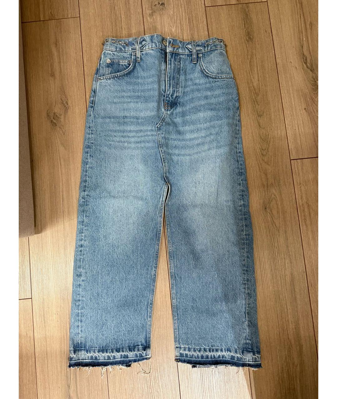 MAJE Голубая хлопковая юбка миди, фото 2