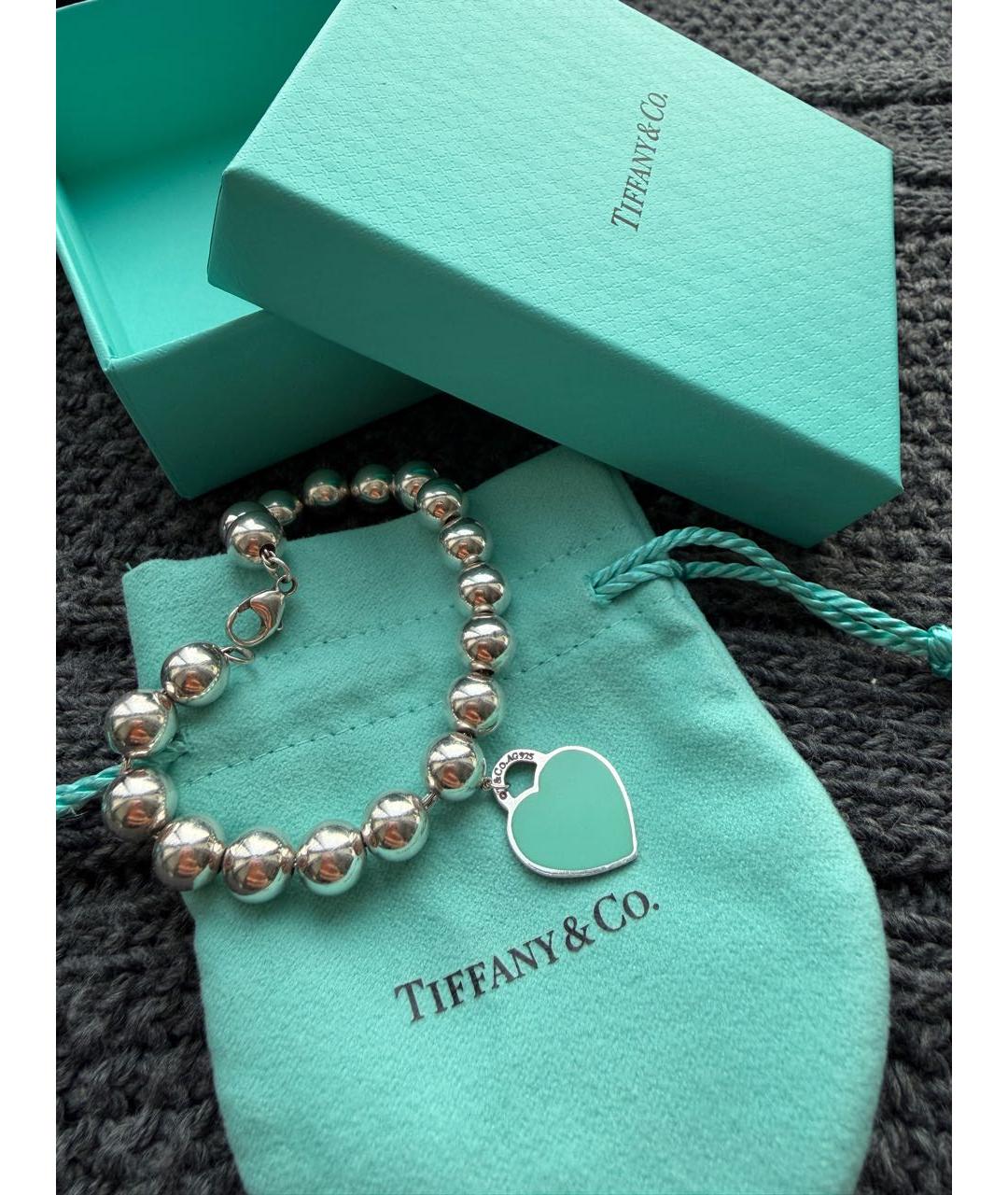 TIFFANY&CO Бирюзовый серебряный браслет, фото 7