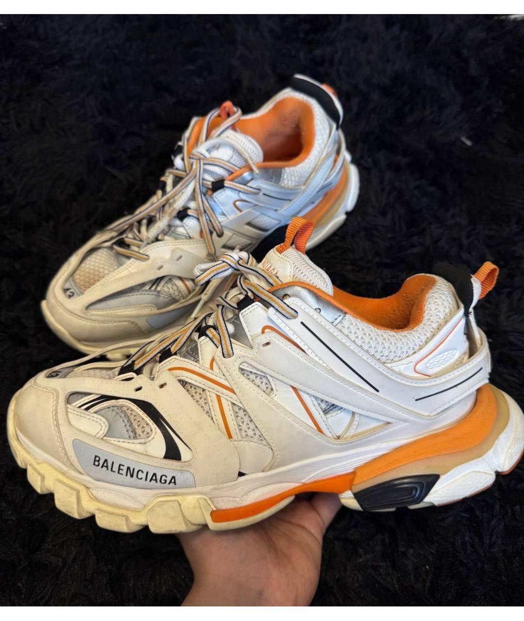 BALENCIAGA Оранжевое текстильные низкие кроссовки / кеды, фото 5