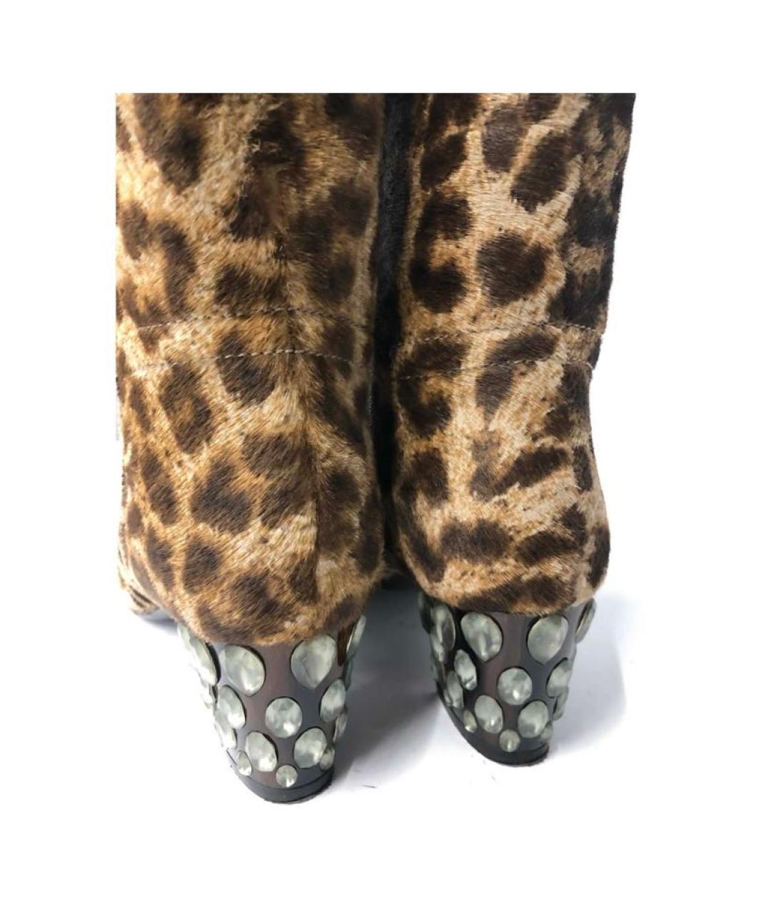 LANVIN Коричневые кожаные сапоги, фото 4