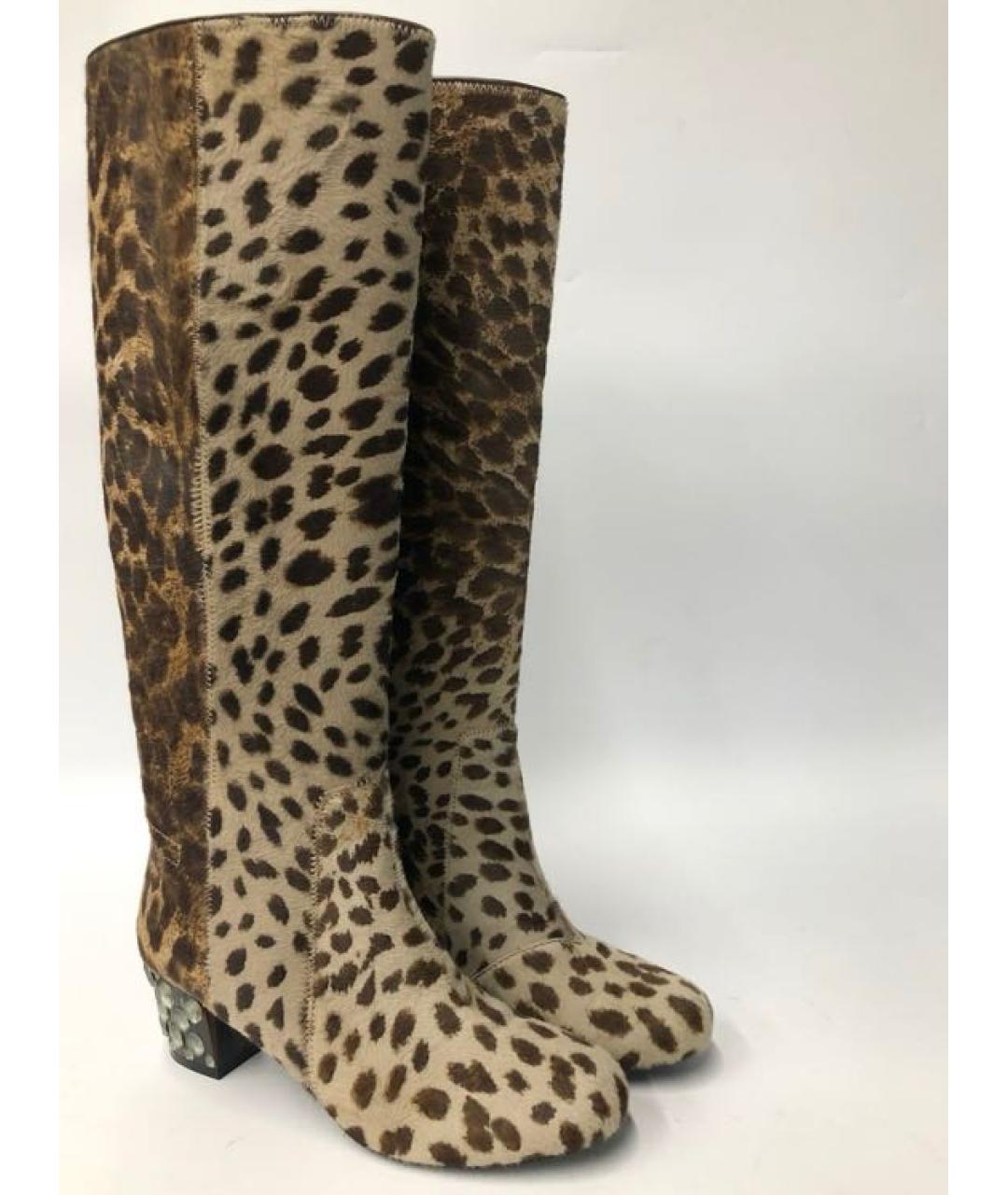 LANVIN Коричневые кожаные сапоги, фото 2