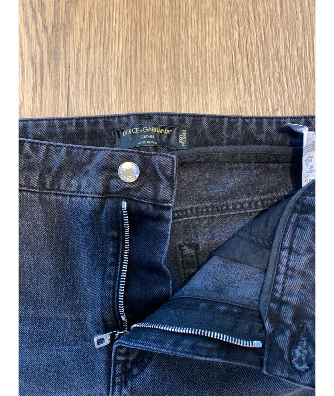 DOLCE&GABBANA Серые хлопковые джинсы слим, фото 4