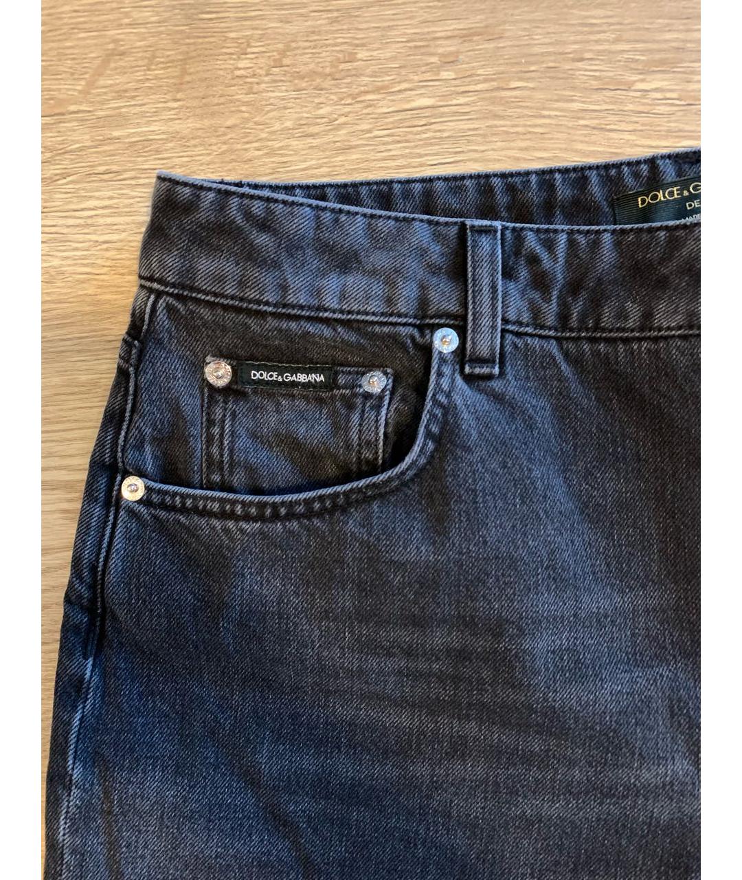 DOLCE&GABBANA Серые хлопковые джинсы слим, фото 6