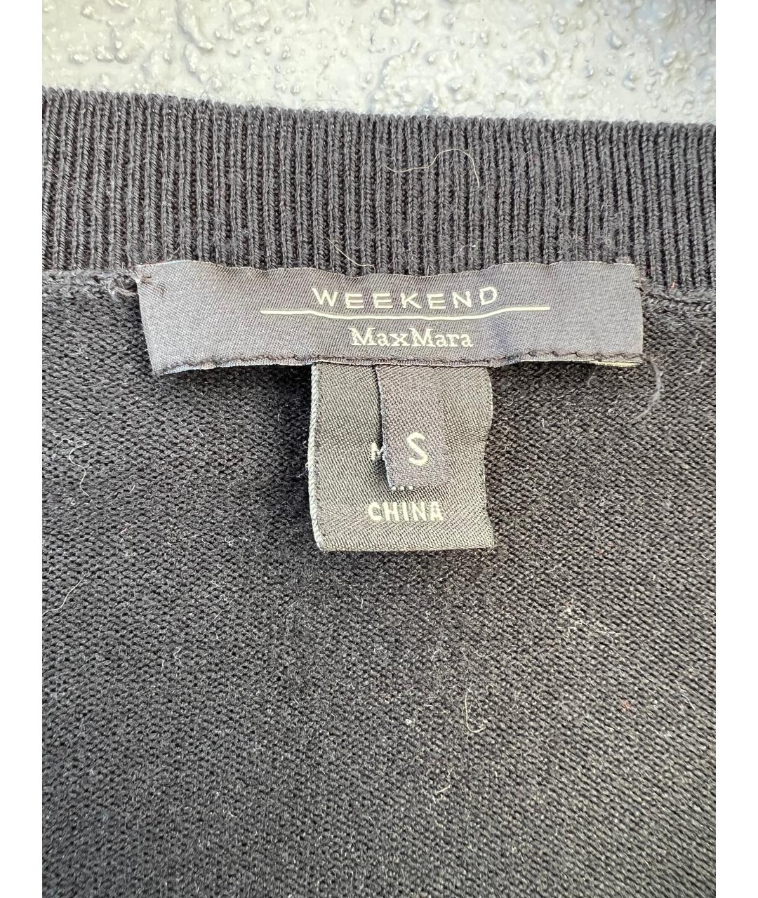 WEEKEND MAX MARA Черный шелковый джемпер / свитер, фото 2