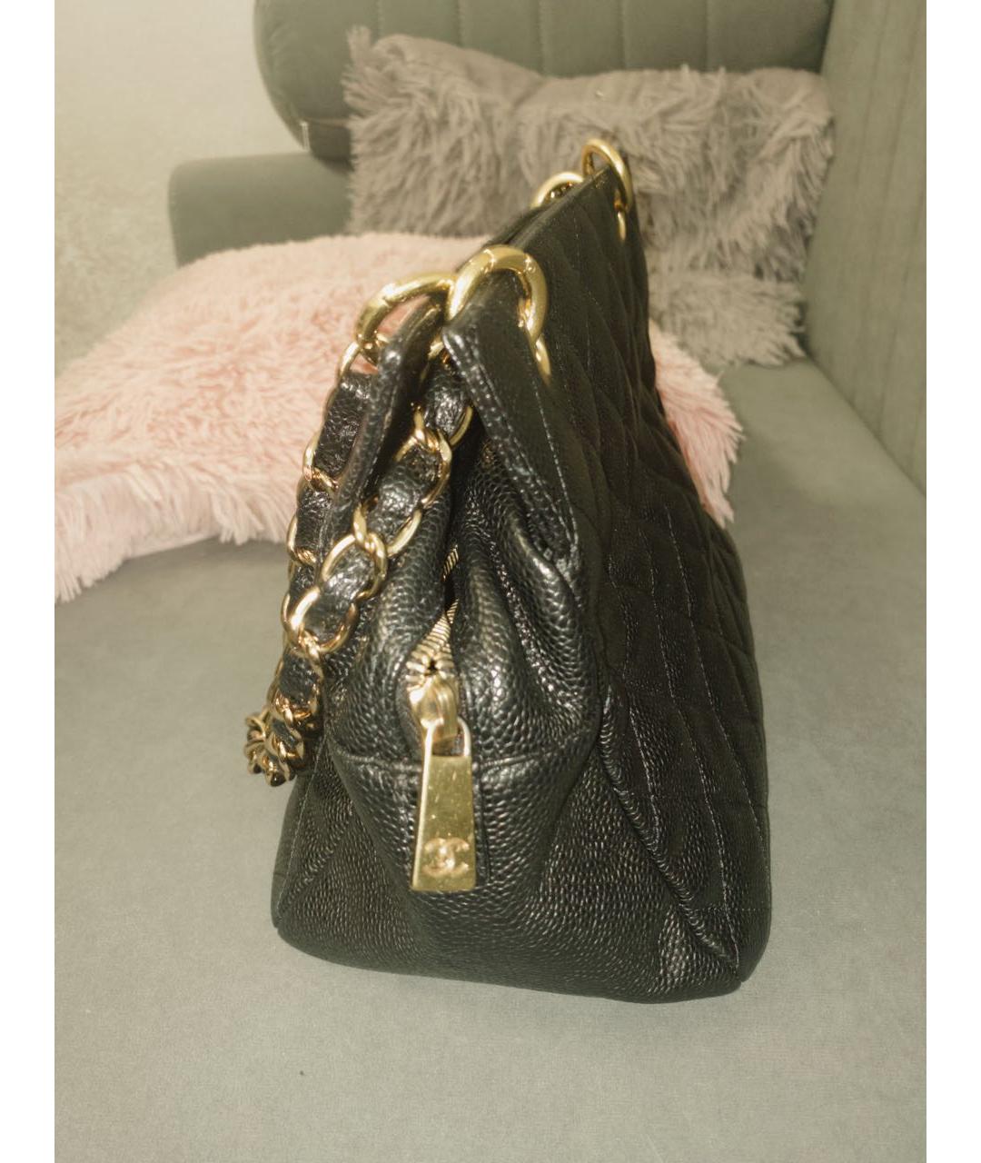 CHANEL Черная кожаная сумка через плечо, фото 3