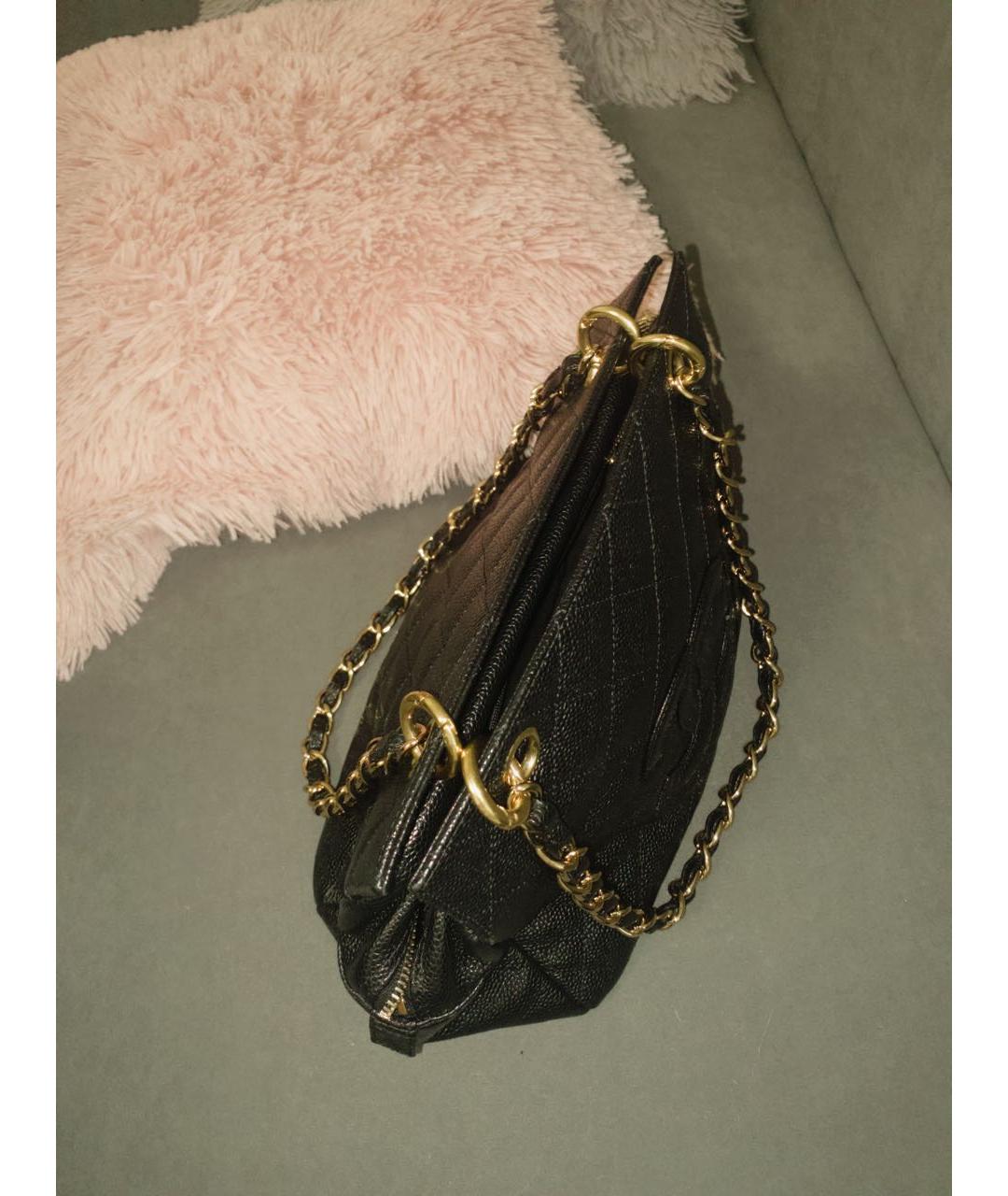 CHANEL Черная кожаная сумка через плечо, фото 2