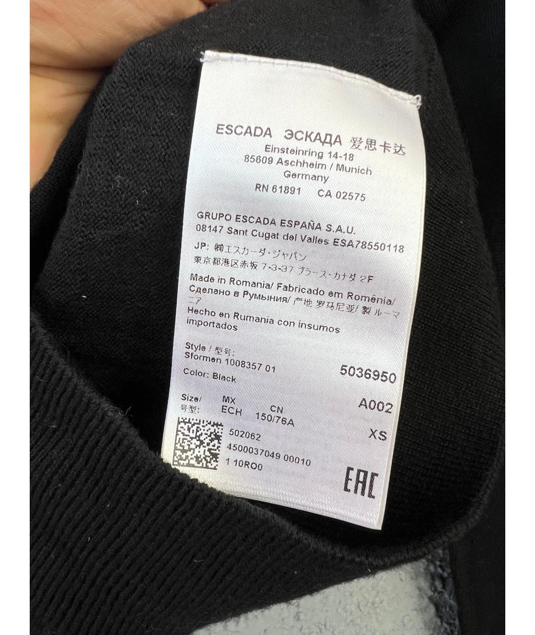 ESCADA Черный шерстяной джемпер / свитер, фото 3