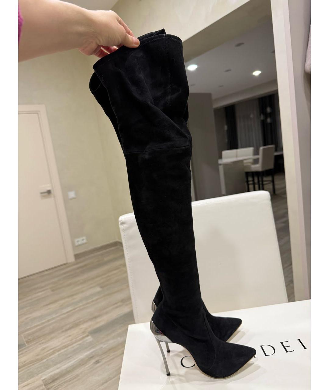 CASADEI Черные замшевые ботфорты, фото 6