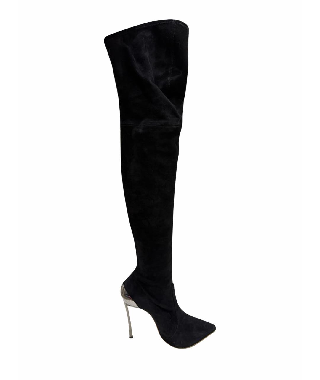 CASADEI Черные замшевые ботфорты, фото 1