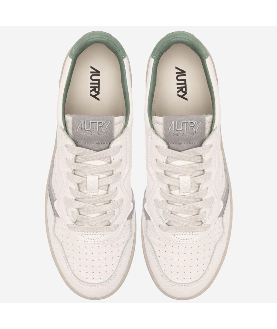 AUTRY Зеленые кожаные низкие кроссовки / кеды, фото 4