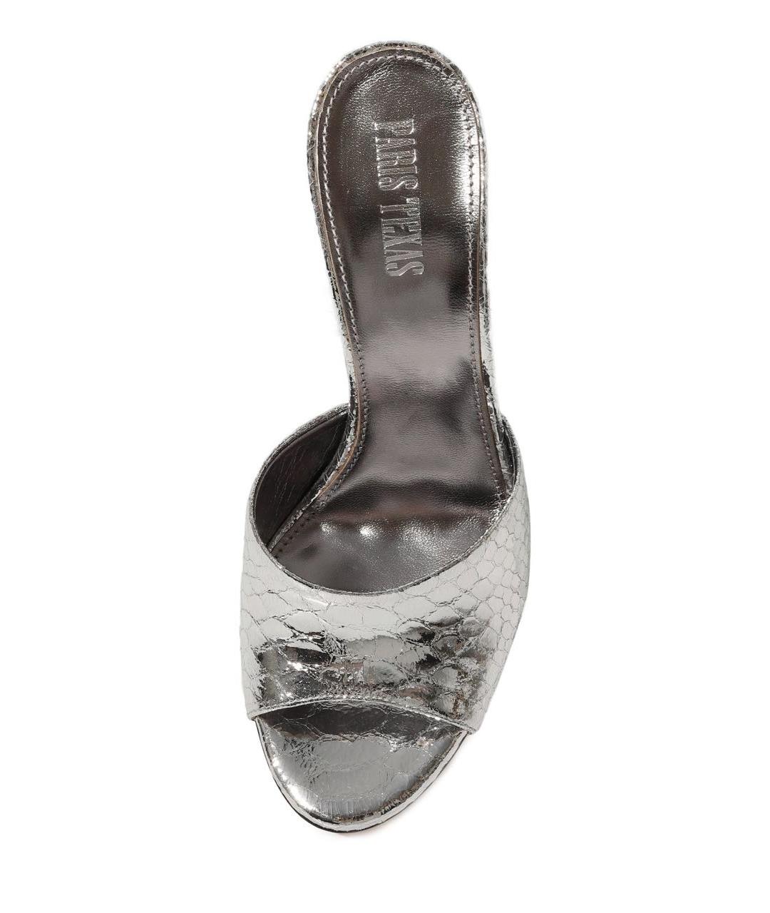 PARIS TEXAS Серебряные кожаные мюли, фото 4