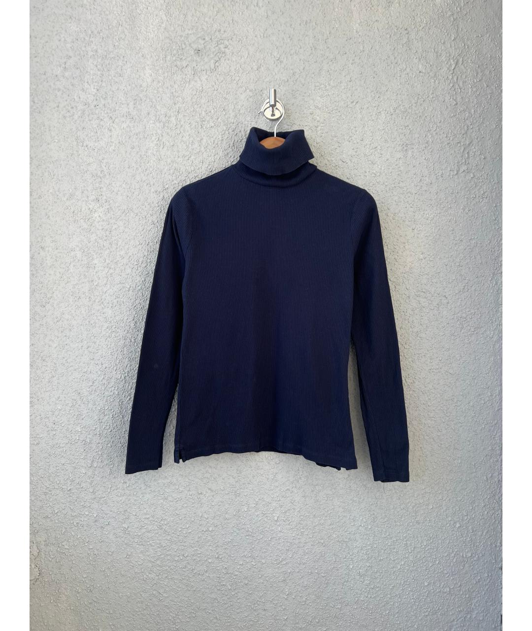 RALPH LAUREN Темно-синяя хлопковая водолазка, фото 5