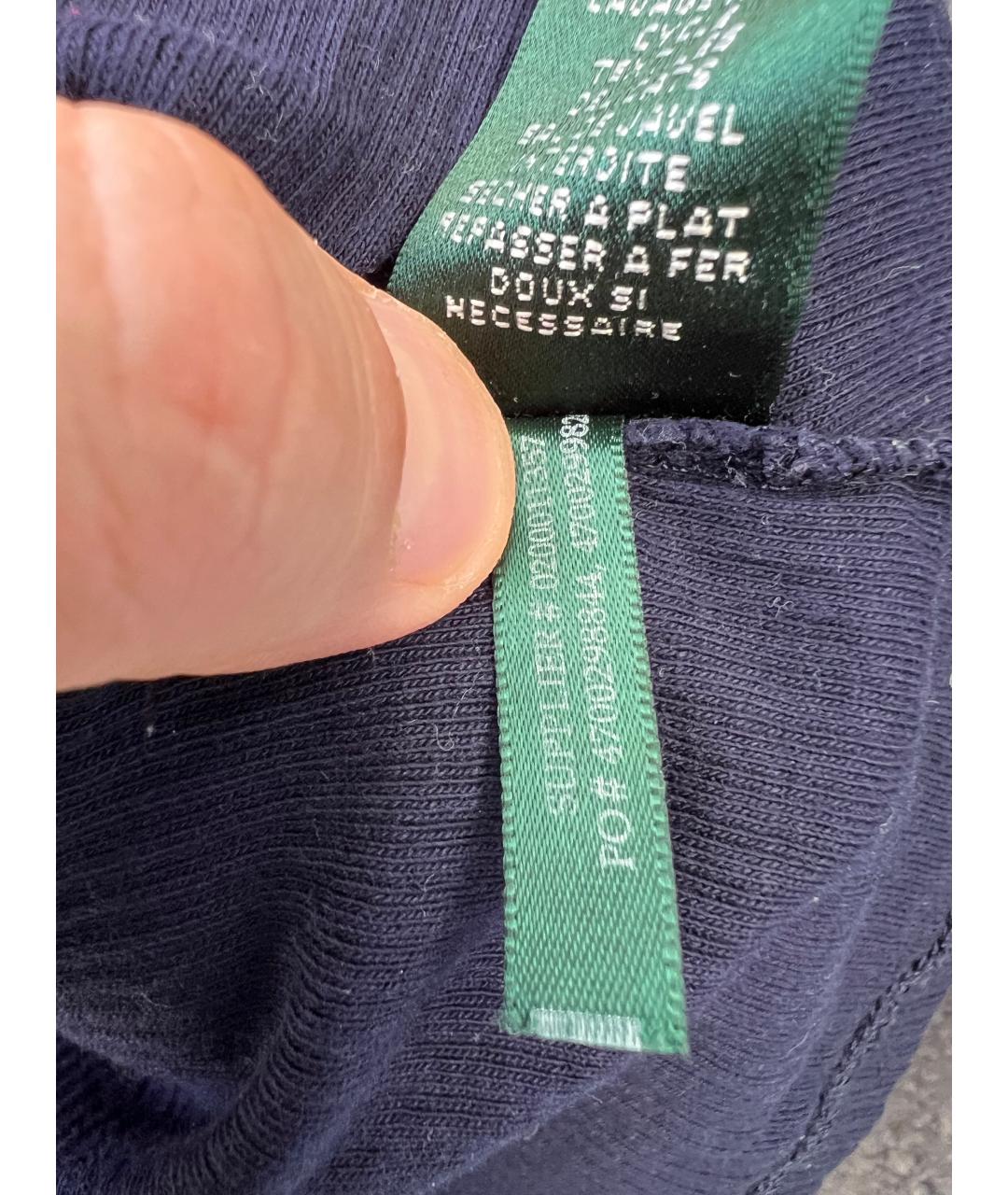 RALPH LAUREN Темно-синяя хлопковая водолазка, фото 3