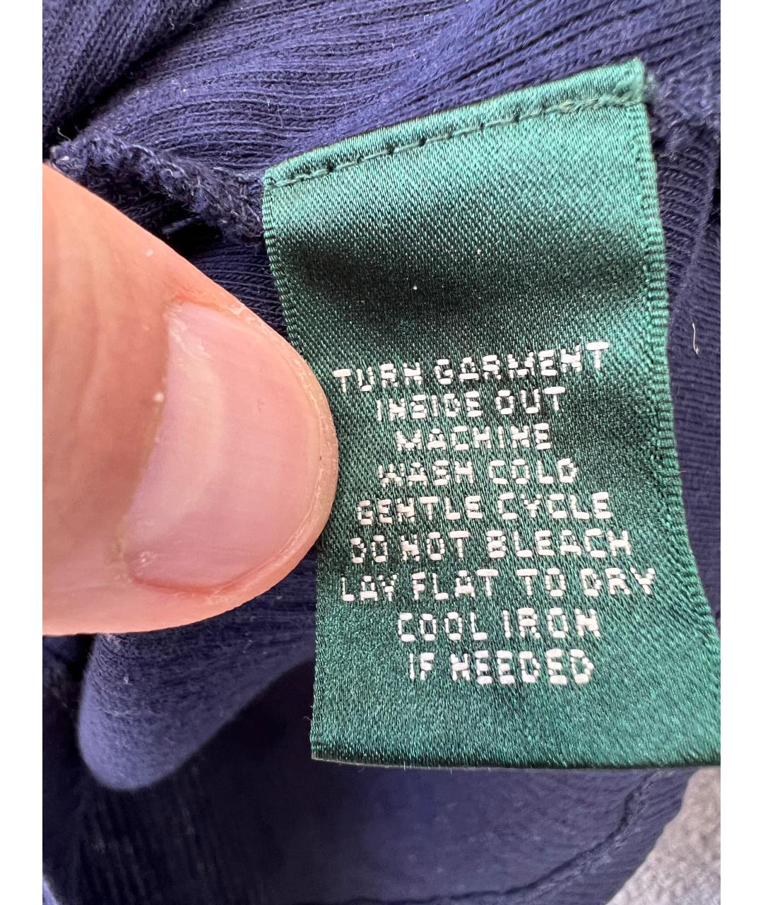 RALPH LAUREN Темно-синяя хлопковая водолазка, фото 4